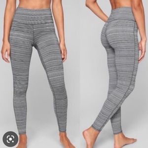 Athleta‎ Leggings Jacquard Chaturanga Textured Grey Black XS 455973-03